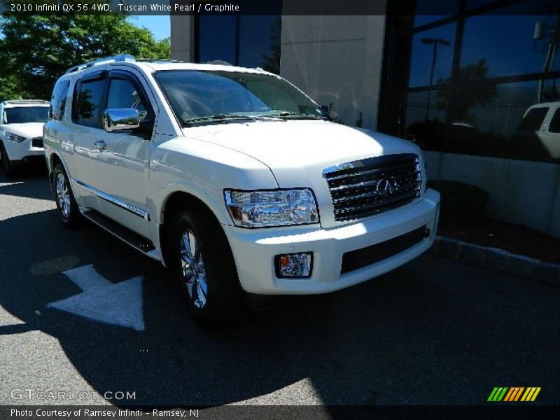 Tuscan White Pearl / Graphite 2010 Infiniti QX 56 4WD