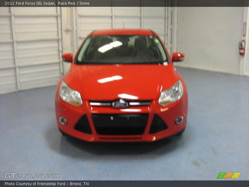 Race Red / Stone 2012 Ford Focus SEL Sedan