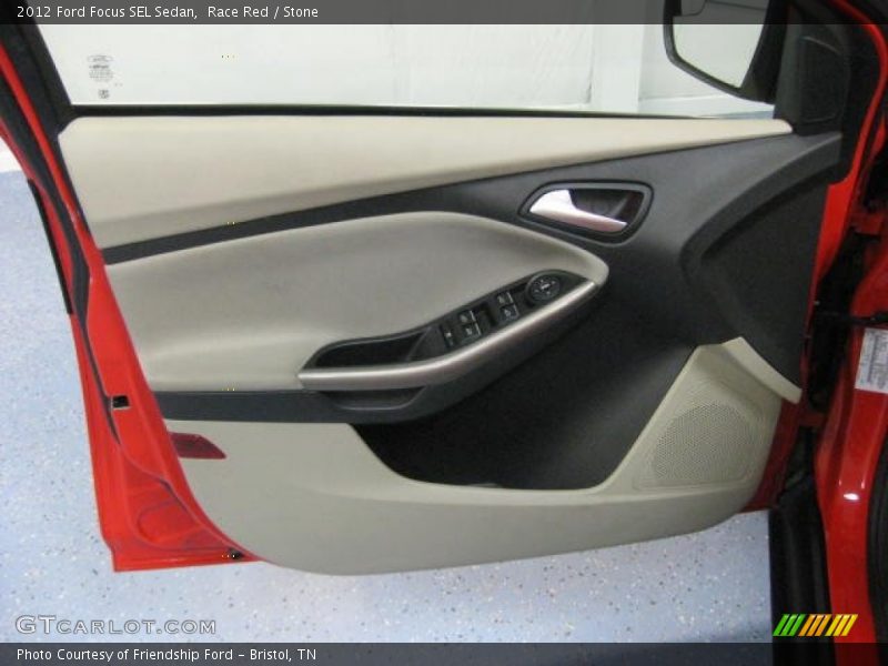 Race Red / Stone 2012 Ford Focus SEL Sedan