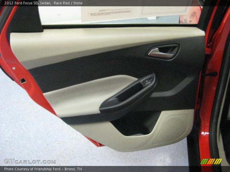 Race Red / Stone 2012 Ford Focus SEL Sedan