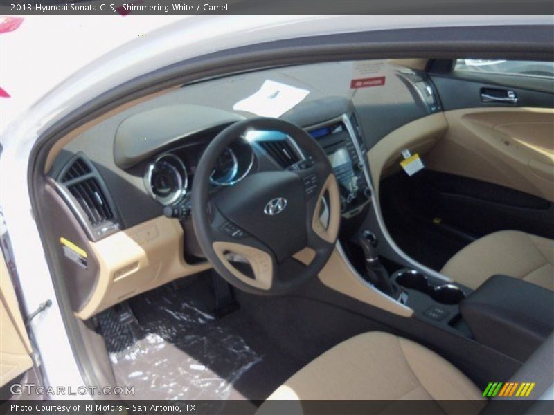 Shimmering White / Camel 2013 Hyundai Sonata GLS