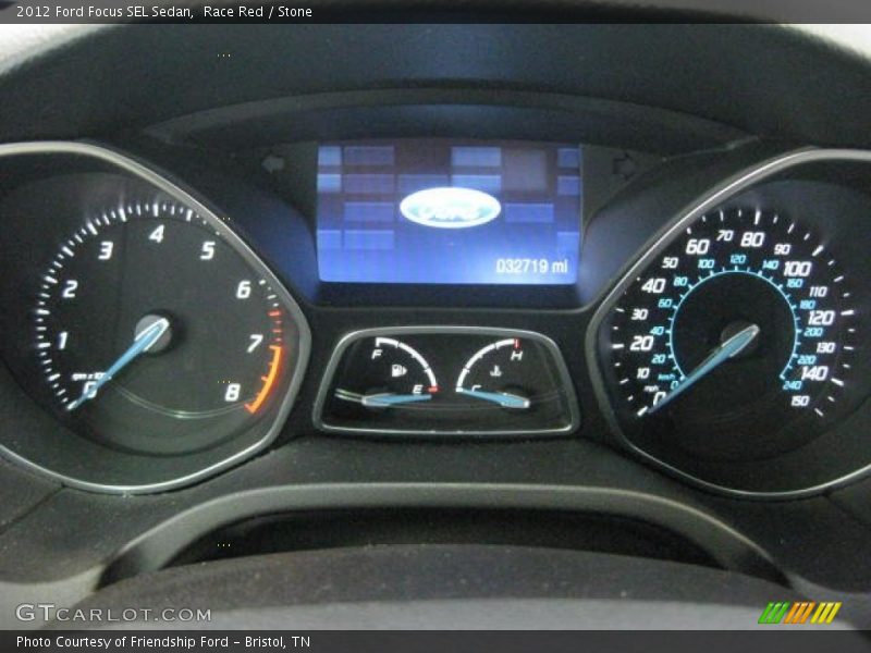 Race Red / Stone 2012 Ford Focus SEL Sedan
