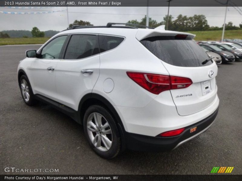 Frost White Pearl / Beige 2013 Hyundai Santa Fe Sport 2.0T AWD