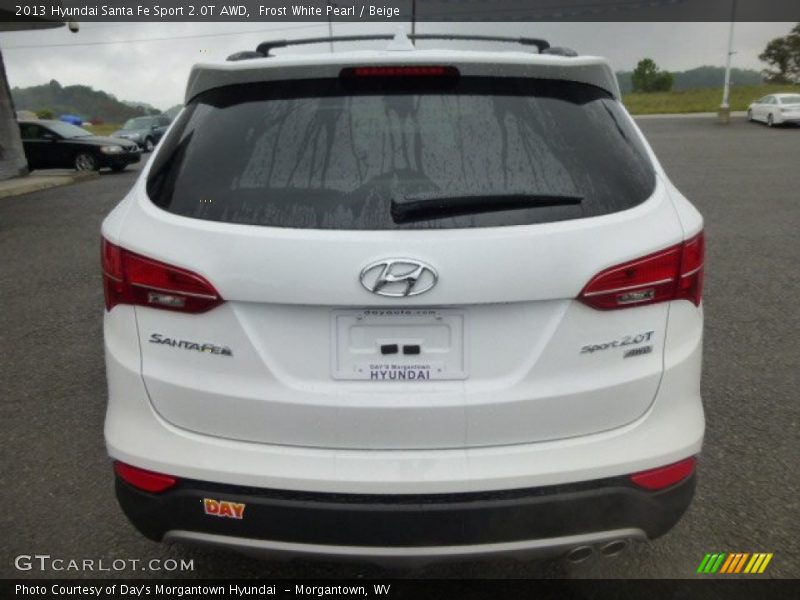 Frost White Pearl / Beige 2013 Hyundai Santa Fe Sport 2.0T AWD