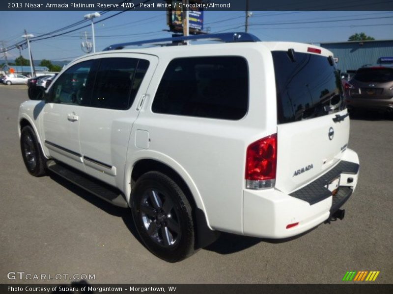 Pearl White / Chocolate/Almond 2013 Nissan Armada Platinum Reserve 4WD