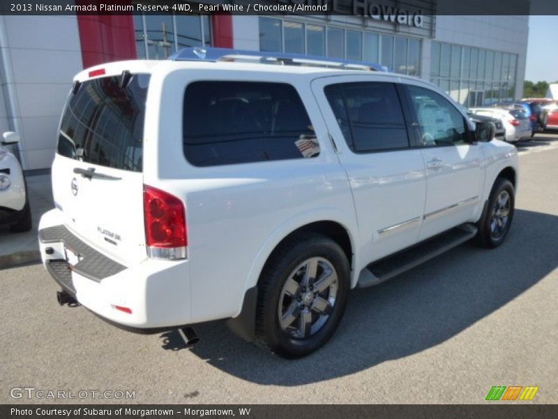 Pearl White / Chocolate/Almond 2013 Nissan Armada Platinum Reserve 4WD