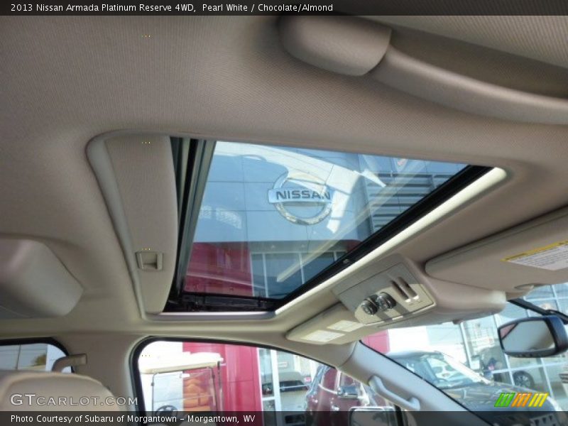 Pearl White / Chocolate/Almond 2013 Nissan Armada Platinum Reserve 4WD