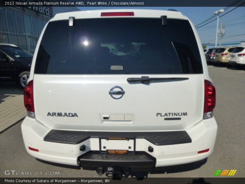 Pearl White / Chocolate/Almond 2013 Nissan Armada Platinum Reserve 4WD