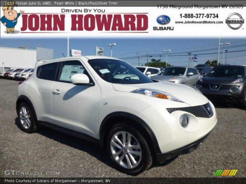 Pearl White / Black/Red/Silver Trim 2013 Nissan Juke SL AWD