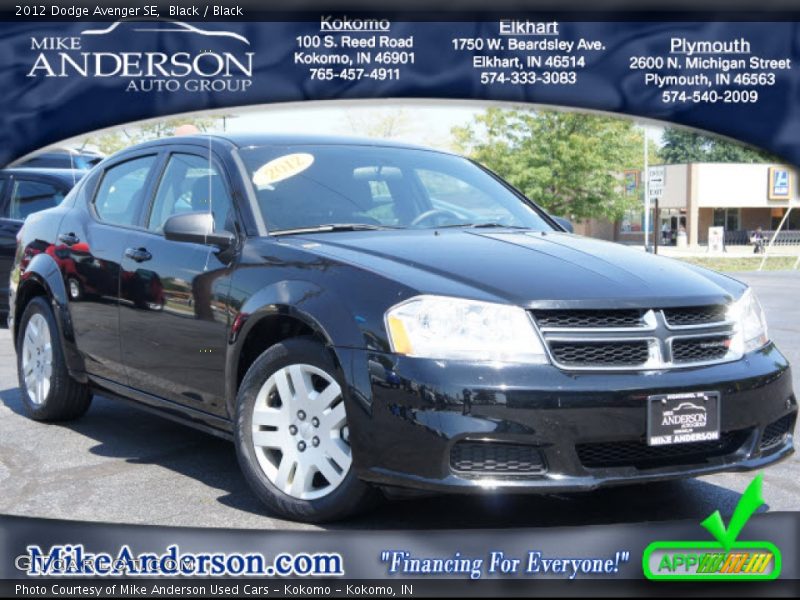 Black / Black 2012 Dodge Avenger SE