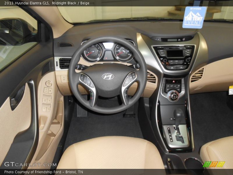 Midnight Black / Beige 2013 Hyundai Elantra GLS