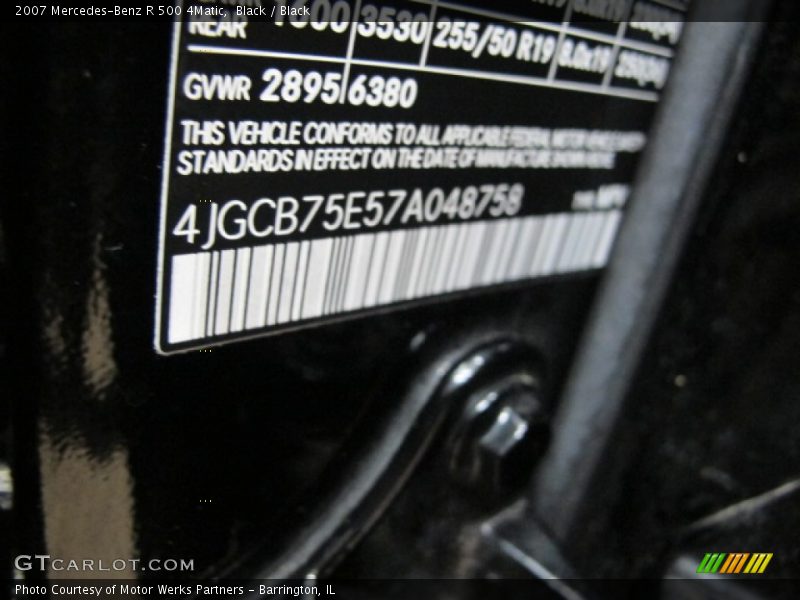Black / Black 2007 Mercedes-Benz R 500 4Matic