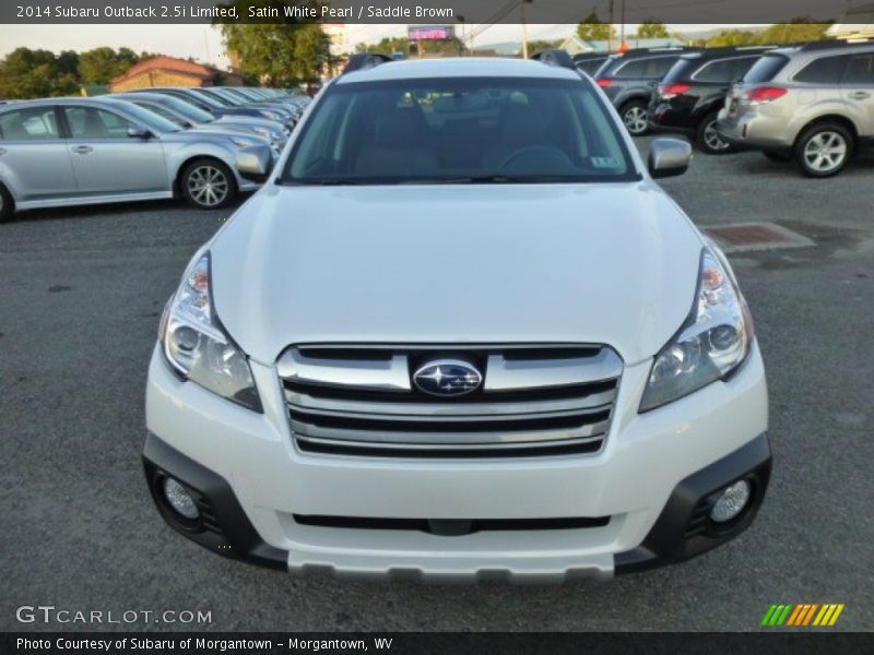 Satin White Pearl / Saddle Brown 2014 Subaru Outback 2.5i Limited