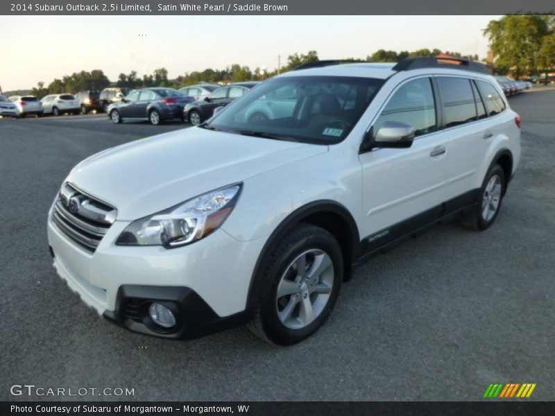 Satin White Pearl / Saddle Brown 2014 Subaru Outback 2.5i Limited