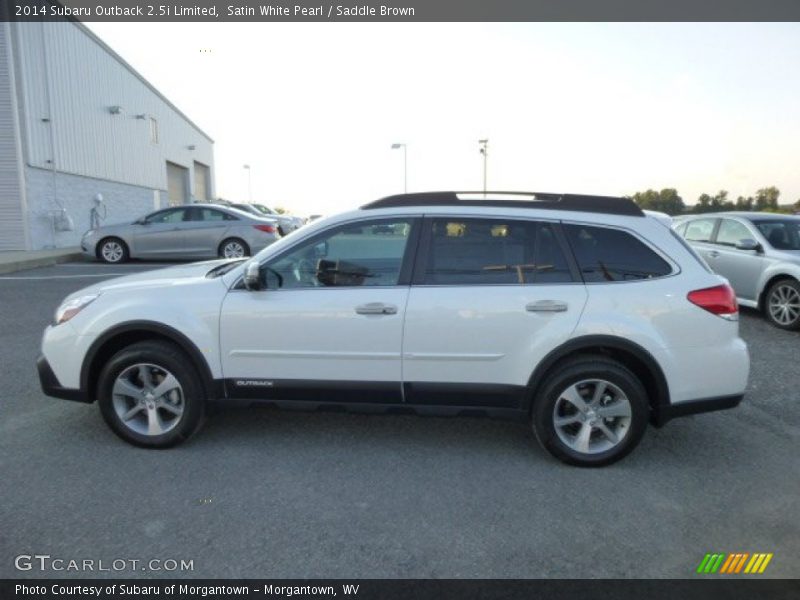 Satin White Pearl / Saddle Brown 2014 Subaru Outback 2.5i Limited