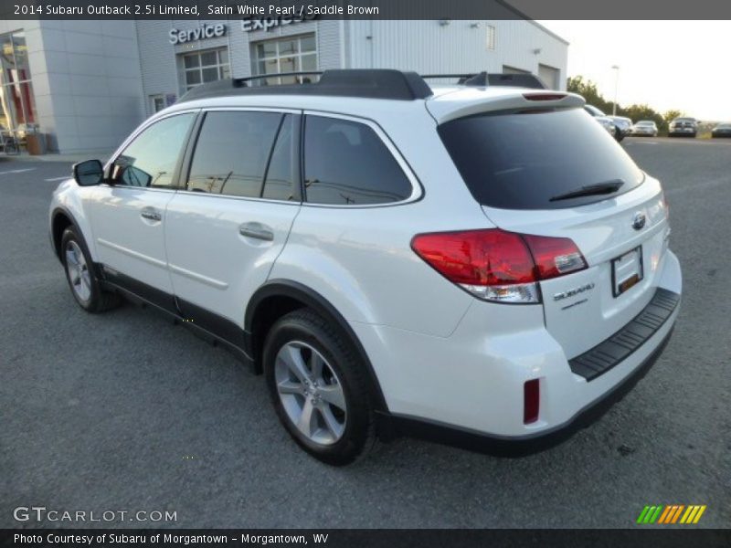 Satin White Pearl / Saddle Brown 2014 Subaru Outback 2.5i Limited