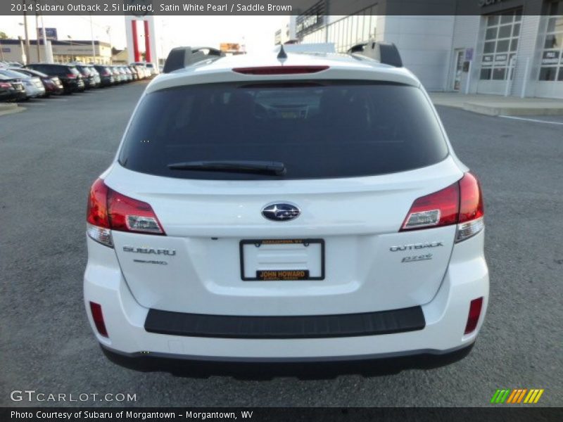 Satin White Pearl / Saddle Brown 2014 Subaru Outback 2.5i Limited