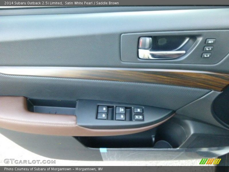 Satin White Pearl / Saddle Brown 2014 Subaru Outback 2.5i Limited