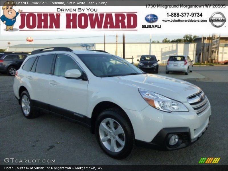 Satin White Pearl / Ivory 2014 Subaru Outback 2.5i Premium