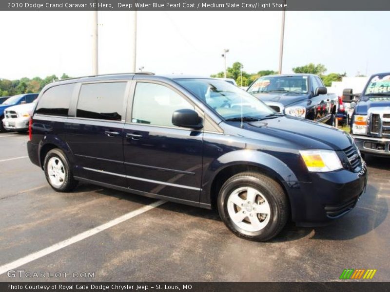 Deep Water Blue Pearl Coat / Medium Slate Gray/Light Shale 2010 Dodge Grand Caravan SE Hero