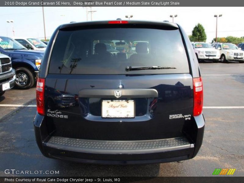 Deep Water Blue Pearl Coat / Medium Slate Gray/Light Shale 2010 Dodge Grand Caravan SE Hero