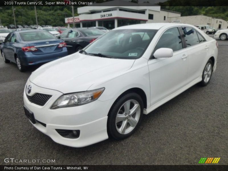 Super White / Dark Charcoal 2010 Toyota Camry SE
