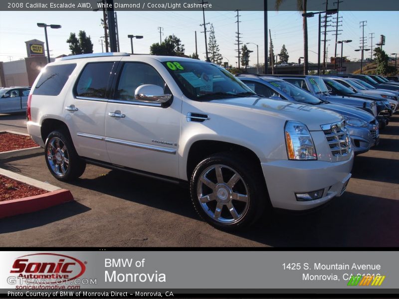 White Diamond / Cocoa/Light Cashmere 2008 Cadillac Escalade AWD