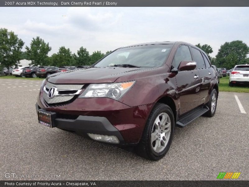Dark Cherry Red Pearl / Ebony 2007 Acura MDX Technology