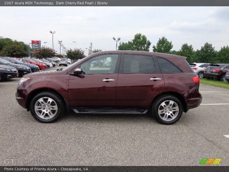 Dark Cherry Red Pearl / Ebony 2007 Acura MDX Technology