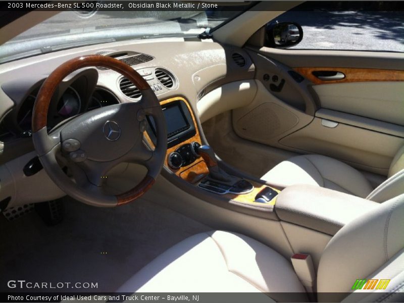 Obsidian Black Metallic / Stone 2003 Mercedes-Benz SL 500 Roadster