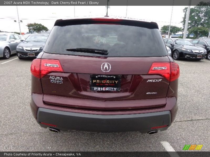Dark Cherry Red Pearl / Ebony 2007 Acura MDX Technology