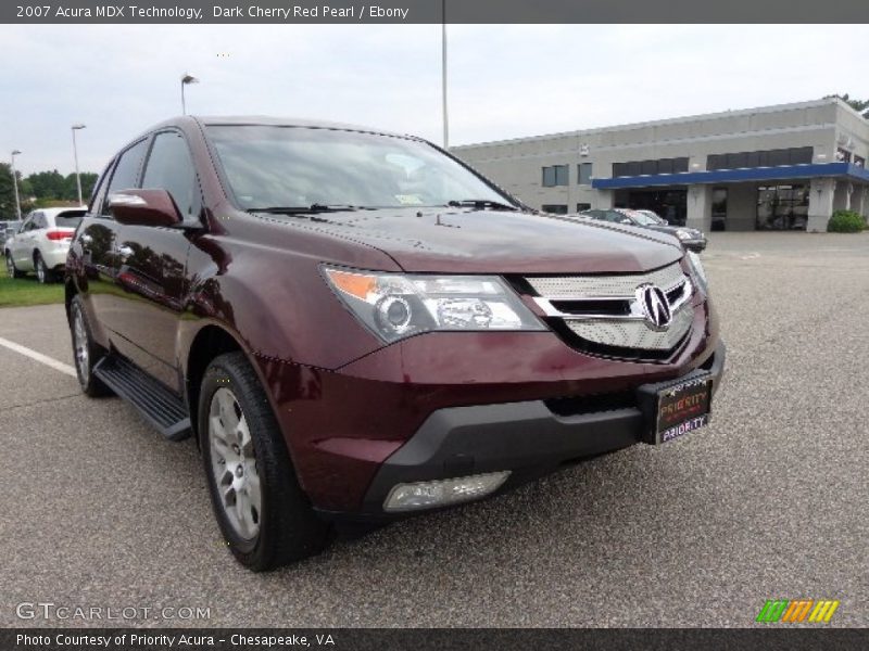 Dark Cherry Red Pearl / Ebony 2007 Acura MDX Technology