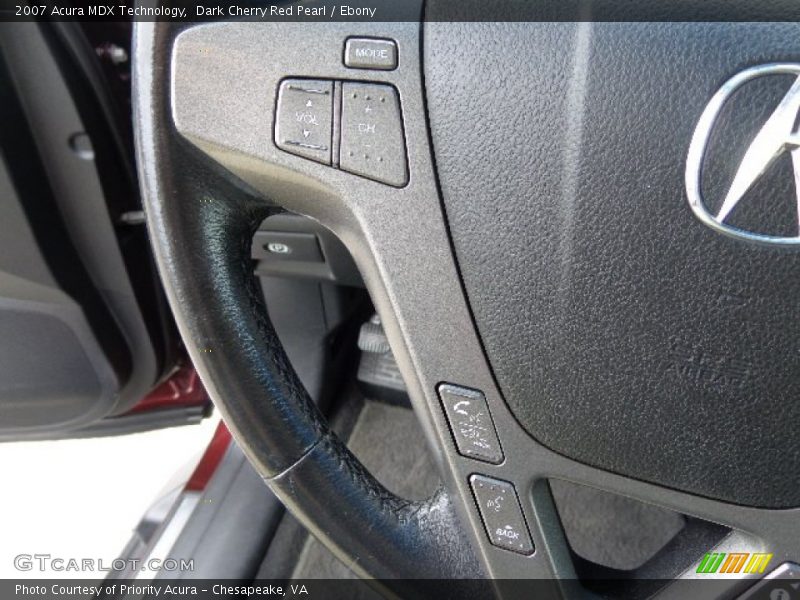 Dark Cherry Red Pearl / Ebony 2007 Acura MDX Technology