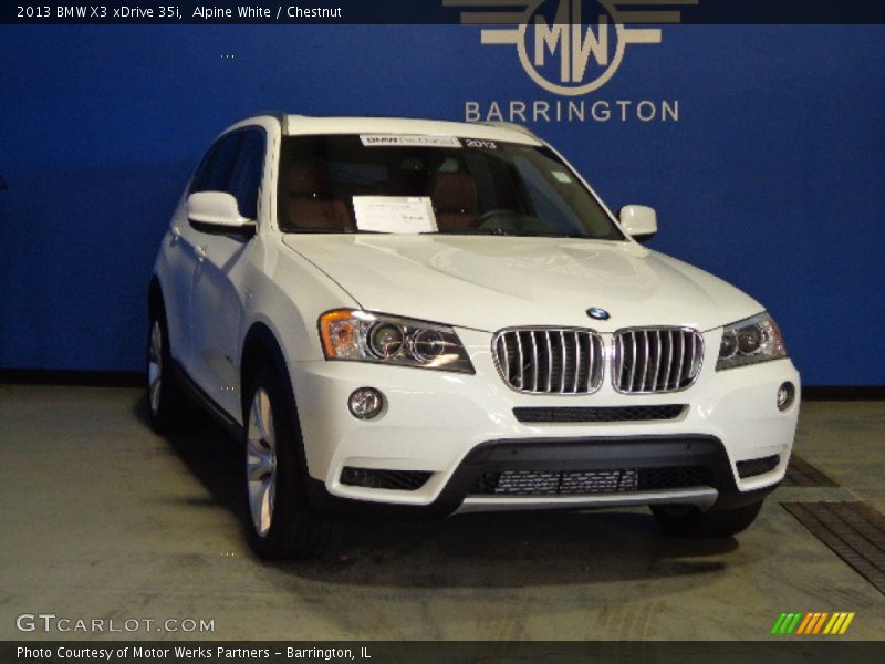 Alpine White / Chestnut 2013 BMW X3 xDrive 35i