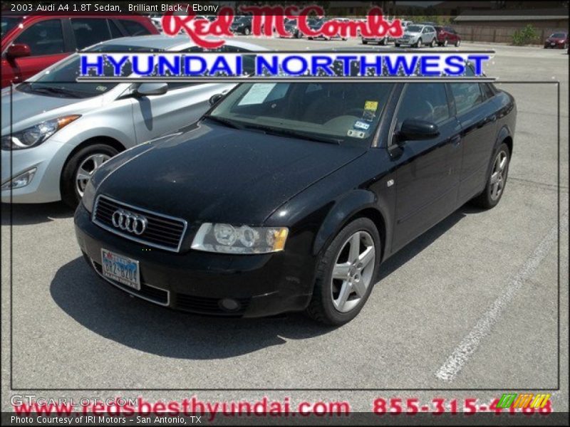 Brilliant Black / Ebony 2003 Audi A4 1.8T Sedan