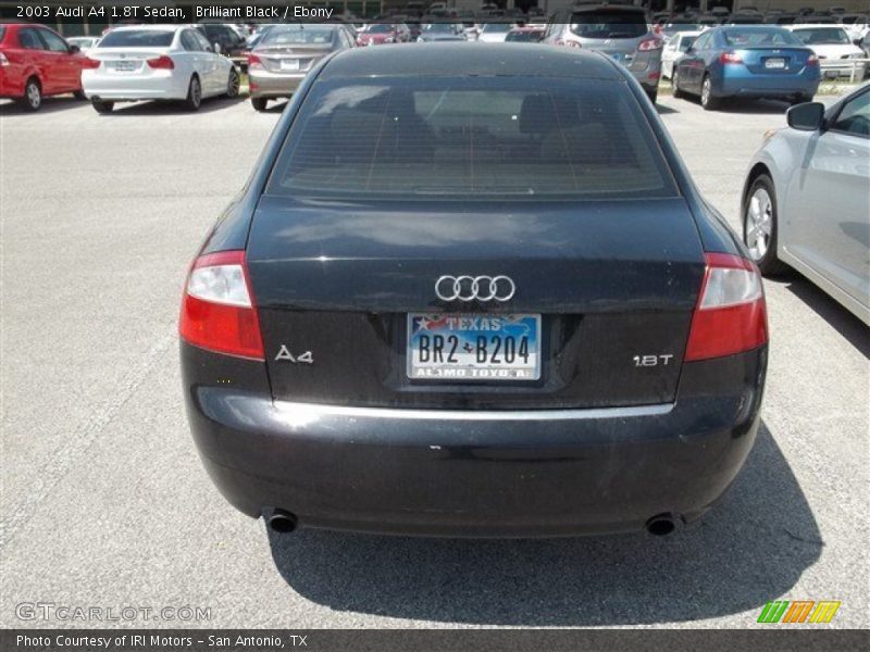 Brilliant Black / Ebony 2003 Audi A4 1.8T Sedan