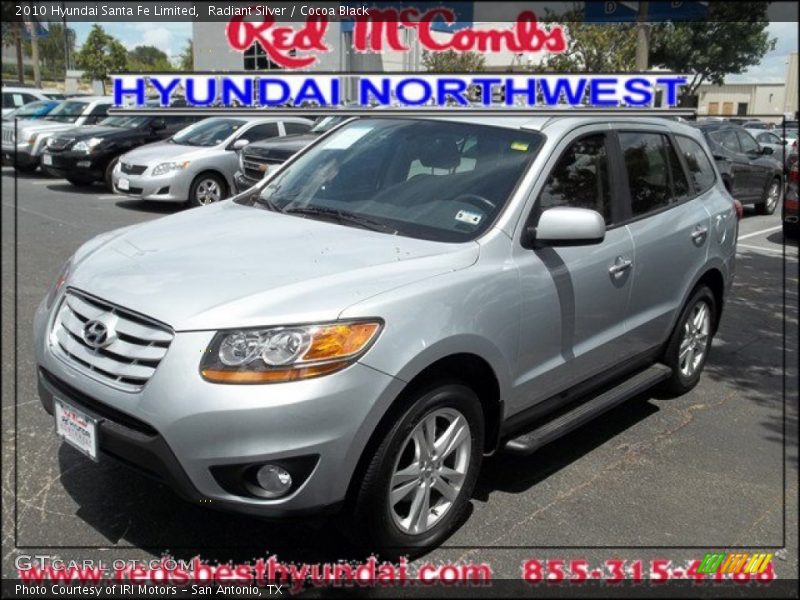 Radiant Silver / Cocoa Black 2010 Hyundai Santa Fe Limited