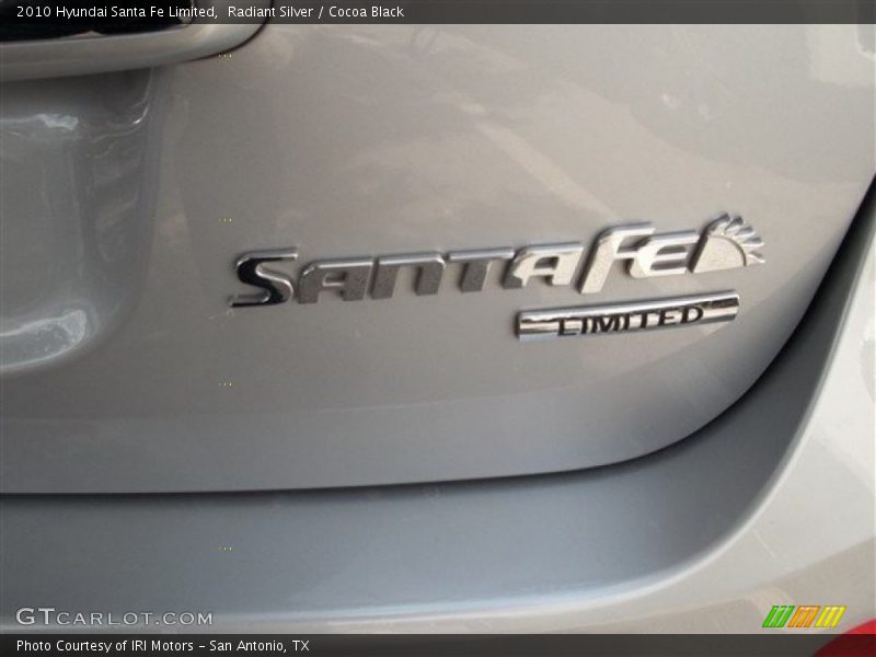 Radiant Silver / Cocoa Black 2010 Hyundai Santa Fe Limited