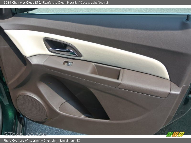 Rainforest Green Metallic / Cocoa/Light Neutral 2014 Chevrolet Cruze LTZ