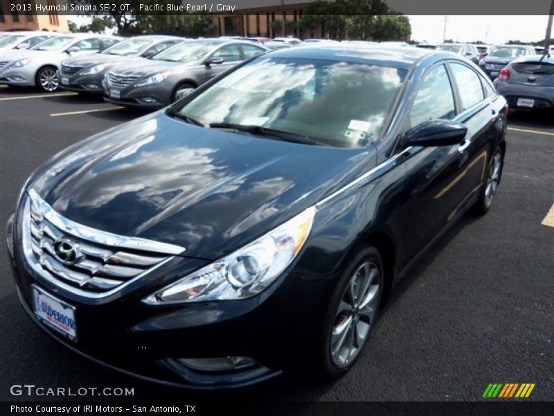 Pacific Blue Pearl / Gray 2013 Hyundai Sonata SE 2.0T