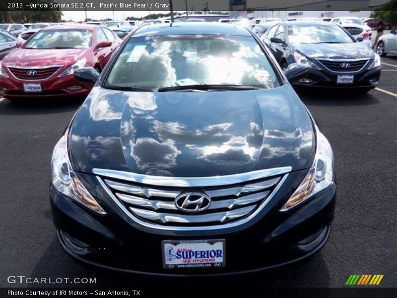 Pacific Blue Pearl / Gray 2013 Hyundai Sonata SE 2.0T