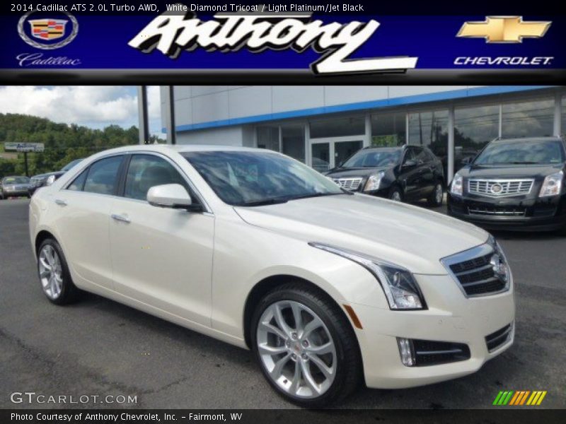 White Diamond Tricoat / Light Platinum/Jet Black 2014 Cadillac ATS 2.0L Turbo AWD