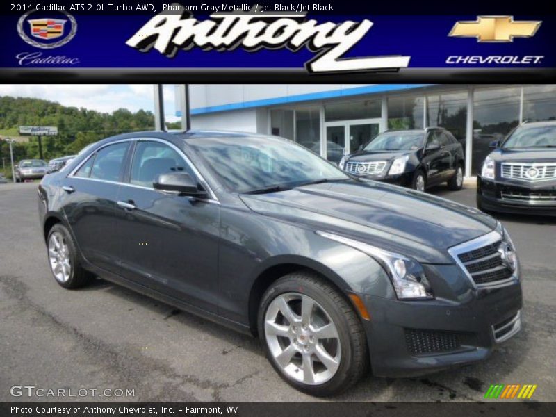 Phantom Gray Metallic / Jet Black/Jet Black 2014 Cadillac ATS 2.0L Turbo AWD