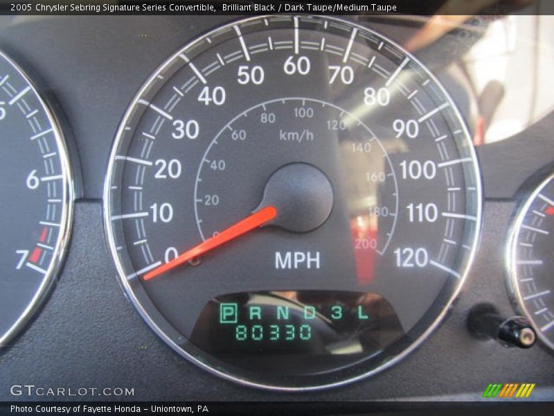 Brilliant Black / Dark Taupe/Medium Taupe 2005 Chrysler Sebring Signature Series Convertible