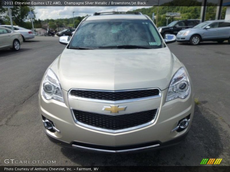 Champagne Silver Metallic / Brownstone/Jet Black 2013 Chevrolet Equinox LTZ AWD
