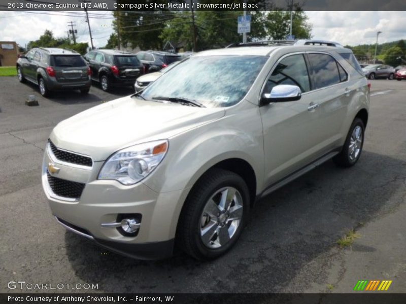 Champagne Silver Metallic / Brownstone/Jet Black 2013 Chevrolet Equinox LTZ AWD