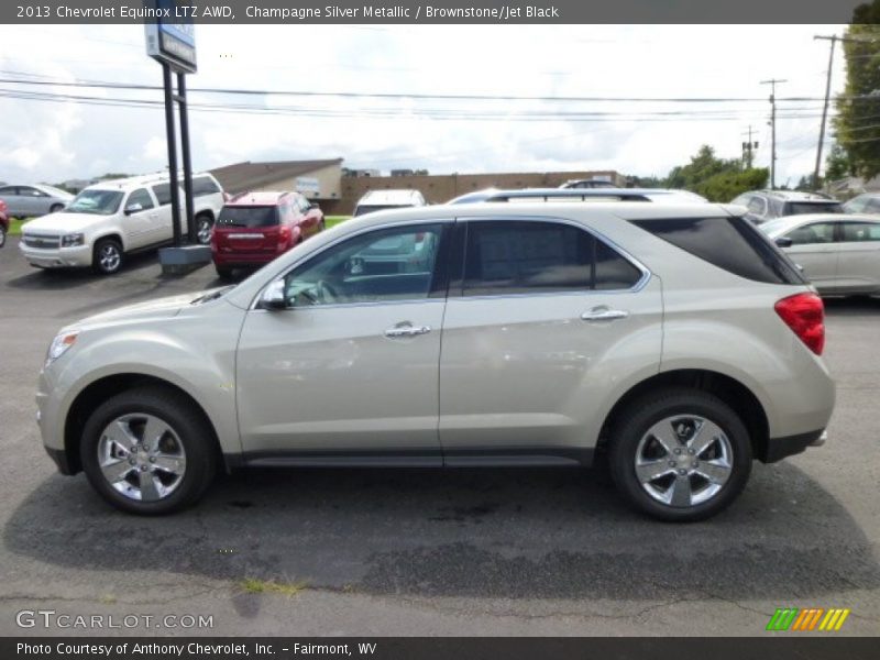 Champagne Silver Metallic / Brownstone/Jet Black 2013 Chevrolet Equinox LTZ AWD