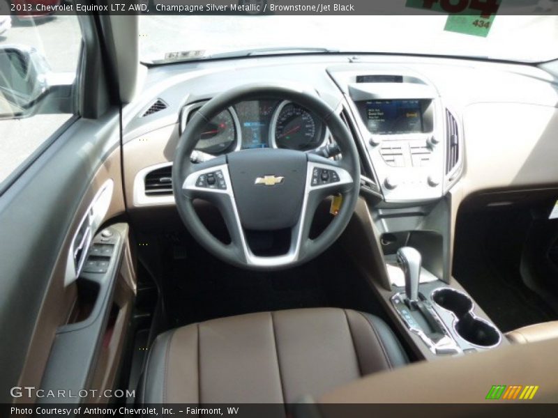 Champagne Silver Metallic / Brownstone/Jet Black 2013 Chevrolet Equinox LTZ AWD