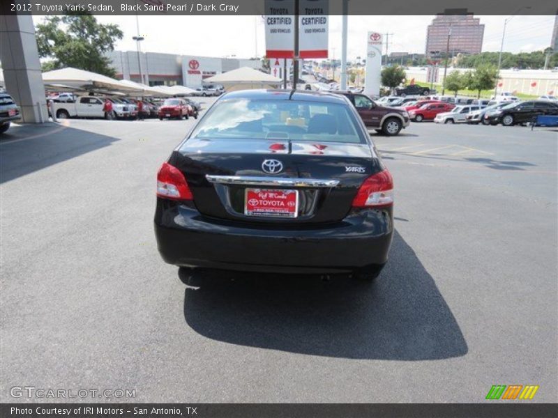 Black Sand Pearl / Dark Gray 2012 Toyota Yaris Sedan