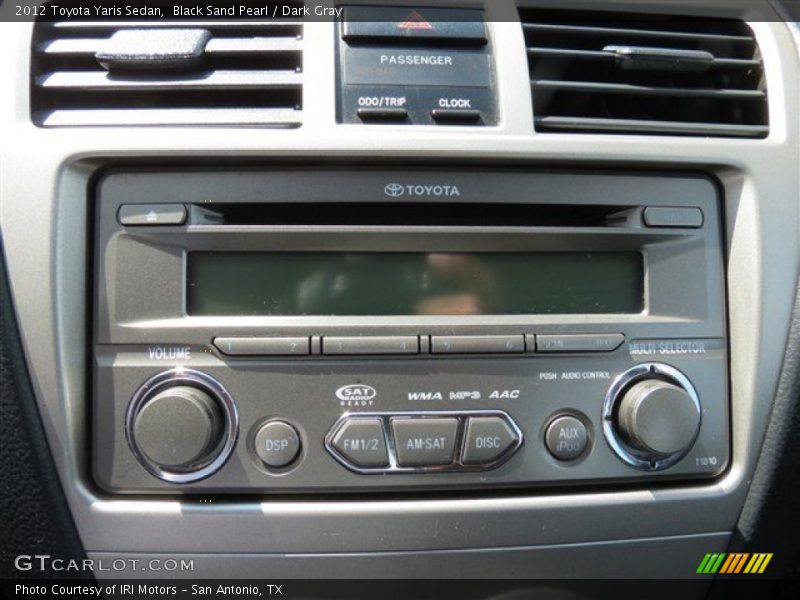 Black Sand Pearl / Dark Gray 2012 Toyota Yaris Sedan